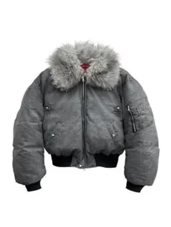 正規店購入 WANNA LAB ファー襟付きグレー ボンバージャケット