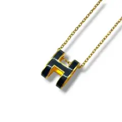 HERMES エルメス ポップアッシュ Hロゴ ネックレス ゴールド ブラックのサムネイル