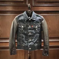 LEVI'S RED リーバイスレッド 02AW 袖レザー デニムジャケットXS