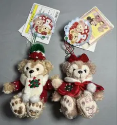 ディズニーシー　ダッフィー　シェリーメイ　ぬいぐるみ　ストラップ　クリスマス