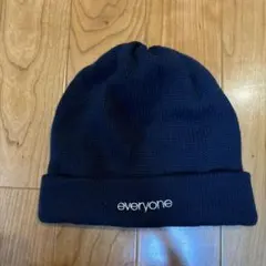 everyone×COMESANDGOES ニット帽　ネイビー