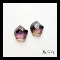 No.1906 パープル マグネットジェル レジンピアス レジンイヤリング