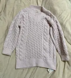 GELATO PIQUE ケーブル編みセーター F 薄いピンク