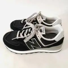 New Balance WL574 ブラック/グレー スニーカー 22.5cm