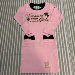 130㎝　長袖ワンピース　ピンク　女の子　キッズ　KLC 子供服