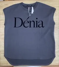 しまむら　Dénia ロゴプリント 半袖カットソー ダークグレー　Mサイズのサムネイル