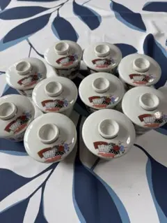 昭和レトロ 和風花柄 蓋つき煮物椀 10個セット 大放出