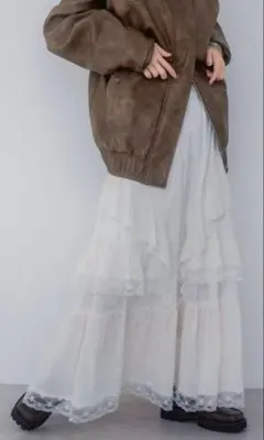 JEANASIS コットンティアードレーススカート