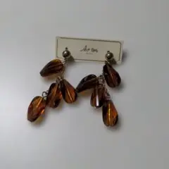 ANEMONE　ブラウン系ガラスピアス