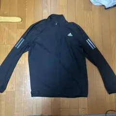 adidas ブラックジャケット 反射ストライプ付き