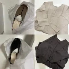 新品４点　リネン　100%　麻　ロングワンピース　サマンサモスモス　サンダル
