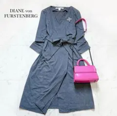 【着用1回】ダイアンフォンファステンバーグ　鮮やかブルーパープルレースワンピース 着用1回】ダイアンフォンファステンバーグ 鮮やかブルーパープル