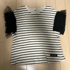 ストライプフリル袖トップス 100cm~