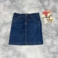 Paul Smith ポールスミス（L）デニムスカート ミニ丈 バックルベルト付のサムネイル