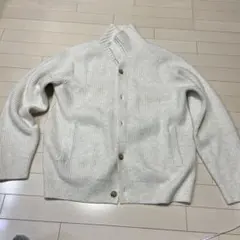 UNIQLOアイボリー リブ編み カーディガン XL オシャレ　モテる