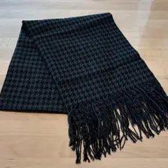 ストール マフラー 千鳥柄 ブラック 黒 グレー 灰色 レディース