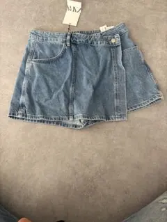 ZARA デニム クロスオーバー スカートパンツ