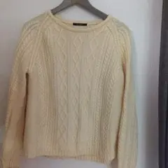 MACPHEE クリーム色 ケーブルニットセーター
