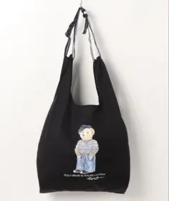 ポロラルフローレン　ポロベアワンポイントレインバッグ　黒　2way