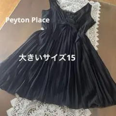 美品　大きいサイズ15 ペイトンプレイス　ノースリーブプリーツワンピース