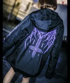 KRY clothing AMEONNA ジップアップパーカー 黒×紫 地雷系