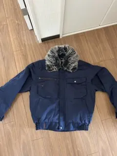 ネイビー MA-1ジャケット ファー襟付き