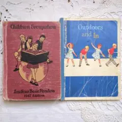 ②稀少2冊1947ヴンテージ教科書 絵本 児童書 洋書 ヴィクトリアン