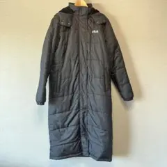 FILA ブラック ロングベンチコート