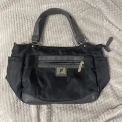 FILA ブラック ナイロン ショルダーバッグ