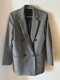 GU テーラードジャケット S グレー系チェック