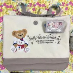 TDS 2019クリスマス　ダッフィーリバーシブルトートバッグ　ミニ財布