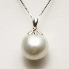 南洋白蝶真珠パールペンダントトップ　16×15mm　ホワイトカラー　K14WG製