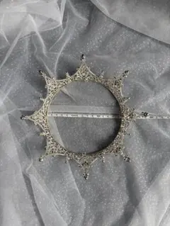 シルバー クラウン ティアラ パール付き