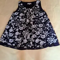 シューラルー花柄レディースチュニック/Lサイズ/ネイビー