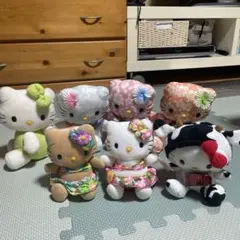 希少レア ハローキティ ぬいぐるみ 夏 ひまわり 麦わら帽子 平成レトロ