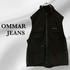 OMMAR JEANS》フィッシングベスト【L〜LL】ブラック 黒 ヴィンテージ