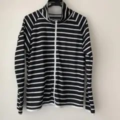 ブラック/ホワイト ストライプ ラッシュガード　L size