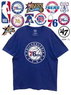 NBA　Philadelphia 76ers　Tシャツ　L　青　USA古着のサムネイル