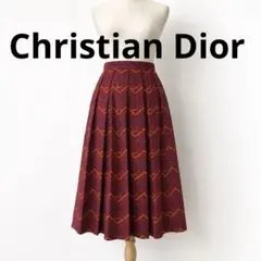 Christian Dior ディオール ヴィンテージ ウール スカート L 赤のサムネイル