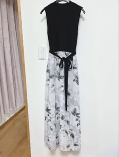 マーキュリーデュオ 花柄ドッキング半袖ワンピース BLK 美品 - メルカリ