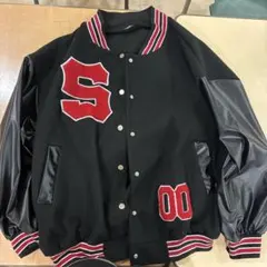 SHEIN スタジャン ブラック レッド メンズ