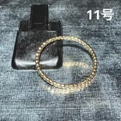ヴィンテージ ファッションリング ゴールド 11号 ビーズリング 重ね付けリング