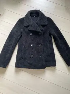 ユニクロ　ボアフリースPコート　S ブラック