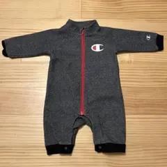 Champion フルジップ カバーオール 80サイズ グレー 長袖