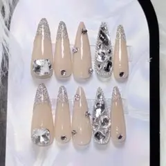 韓国　ギャル　フラッシュ　ネイル　ロング　スナ系　量産型　y2k ワンホン