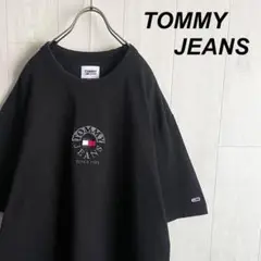 TOMMY JEANS トミージーンズ センター 刺繍ロゴ 半袖 Tシャツ L