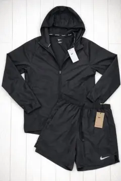 Nike ナイキ ナイロンジャケット・ショートパンツセット ブラック 新品　XL