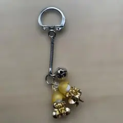 鈴付き フラワーモチーフ キーホルダー