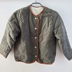 キッズ リバーシブル キルティング ボア ジャケット　130 カーキ