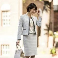 【極美品】UNTITLED　アンタイトル　ツィードノーカラー　セットアップスーツ